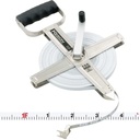 100 FT, UNITS: 1/10, 1/100, 2X NYLON COATED STEEL TAPE W/DEAD FOOT AND RING STAINLESS STEEL HOUSING