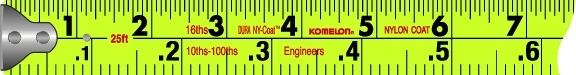 Engineer and inch Tape, Komelon, MagGrip Pro 25' X 1&quot;