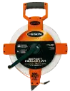 300 FT, UNITS: 1/10, 1/100, FIBERGLASS TAPE MEASURE WITH HOOK