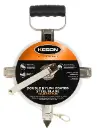 100 FT, UNITS: 1/10, 1/100, 2X NYLON COATED STEEL TAPE W/DEAD FOOT AND RING STAINLESS STEEL HOUSING