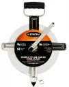 200 FT, UNITS: 1/10, 1/100, 2X NYLON COATED STEEL TAPE W/DEAD FOOT AND RING STAINLESS STEEL HOUSING