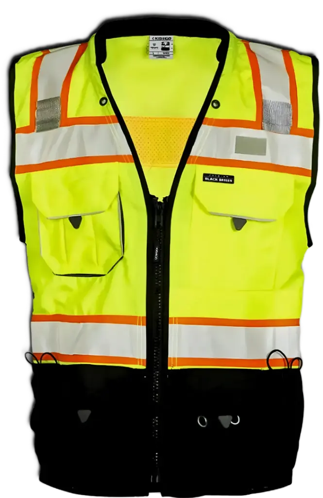 Kishigo S5002 Black Series Surveyor Safety Vest - Yellow/Lime