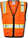 1581 Kishigo, Economy Vest W/ 6 Pockets, Orange