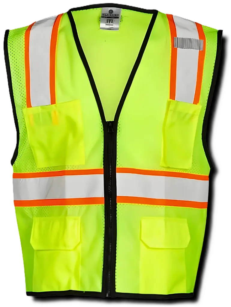 1517 - 4 Pocket Mesh Vest Lime, ML Kishigo