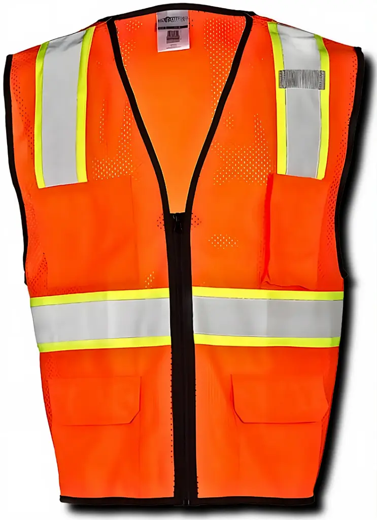 1518 - 4 Pocket Orange Mesh Vest Orange, ML Kishigo