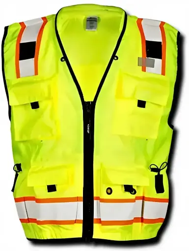 Kishigo S5000 Professional Surveyors Safety Vest - Yellow/Lime