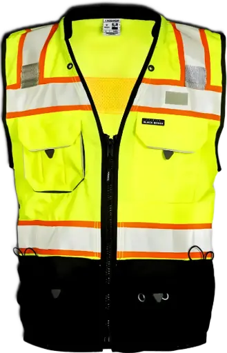 Kishigo S5002 Black Series Surveyor Safety Vest - Yellow/Lime