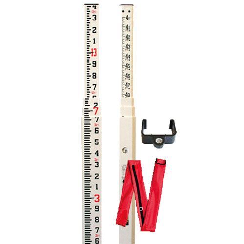 [344885] 13.4' Fiberglass Leveling Rod, 4 Sections, feet/10ths