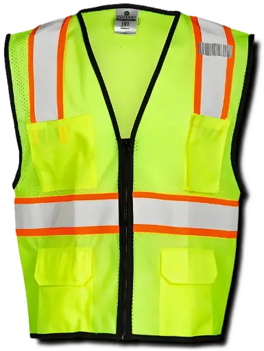 1517 - 4 Pocket Mesh Vest Lime, ML Kishigo